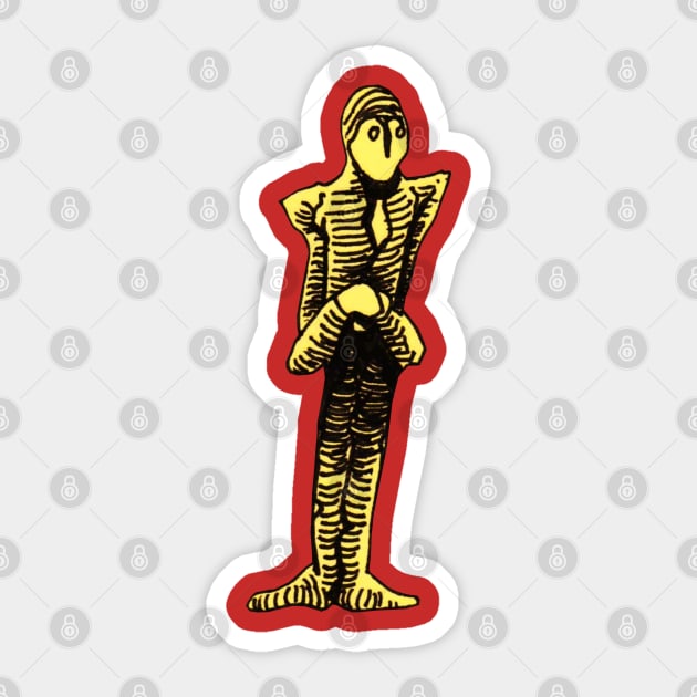 Little Yellow Man Sticker by AndersHoberg